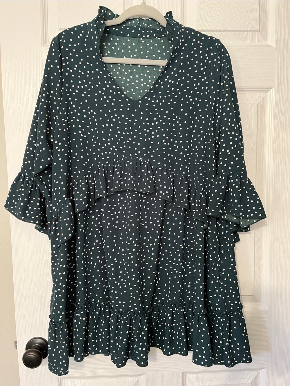 Dark Green Ruffle Tunic